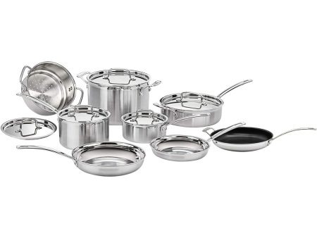 Cuisinart MCP-13 MultiClad Pro Stainless-Steel Cookware 13-Piece Cookware Set, Silver Online