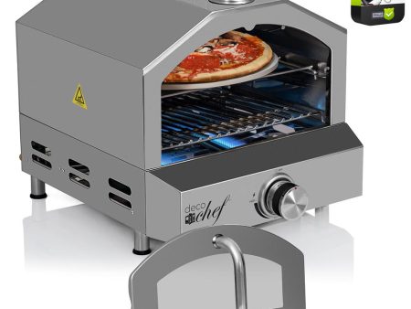 Deco Chef 2-in-1 Propane Gas Pizza Oven & Grill Portable Peel+Extended Warranty on Sale