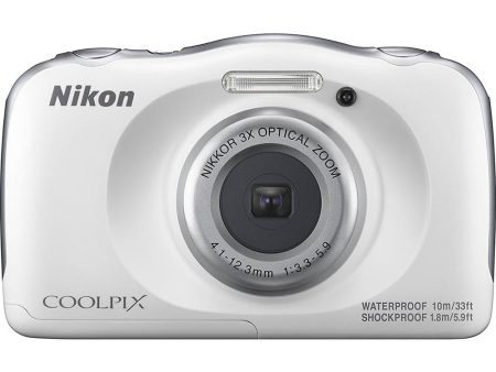 Nikon COOLPIX W100 Waterproof 13.2MP 1080P Digital Camera, WiFi, Refurb (White) Sale