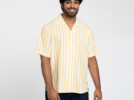 Men s Goldenrod Striped Cabana Shirt Online Sale