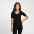 Women s Black Scoop-Neck Tee on Sale