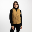 Dark Khaki Unisex Quilted Vest Hot on Sale