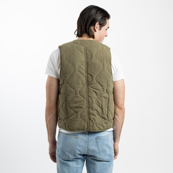 Olive Drab Unisex Quilted Vest For Sale