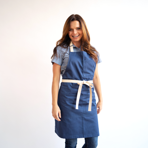 Heather Blue Stock Apron For Cheap