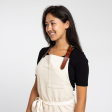 Natural Canvas Stock Apron with Leather Strap Fashion