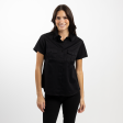 Women s Short Sleeve Black Utility Shirt Discount