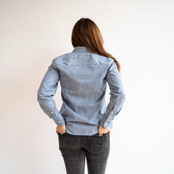 Women s Blue Stretch Service Chambray Online