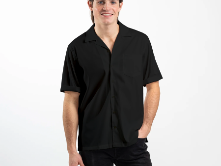 Men s Black Coolmax Short Sleeve Chef Shirt Online