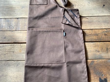 Brown Twill Crossback Apron Online now