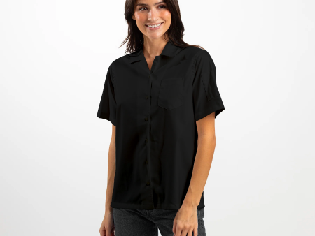 Women s Black Coolmax Short Sleeve Chef Shirt Discount