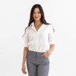 Women s White Half-Sleeve Blouse on Sale