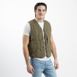 Olive Drab Unisex Quilted Vest For Sale