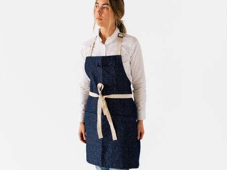 Indigo Denim Stock Apron Cheap