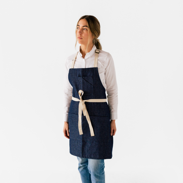 Indigo Denim Stock Apron Cheap