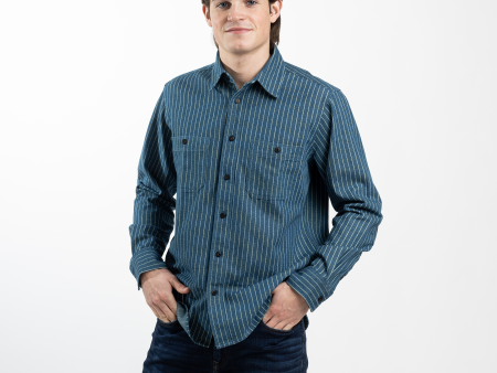 Men s Blue Wabash Striped Shirt Online Sale