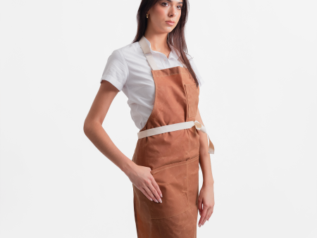 Brown Waxed Canvas Stock Apron For Cheap