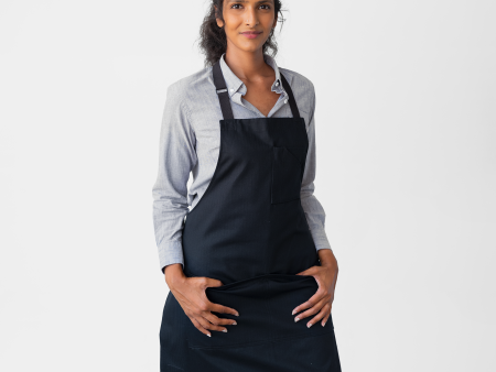 Black Herringbone Stock Apron For Discount