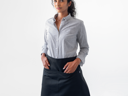 Black Herringbone Waist Apron Sale