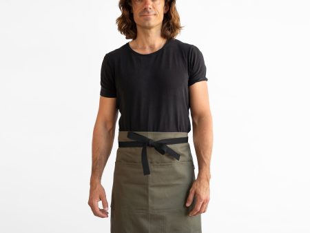 Army Green Herringbone Waist Apron Fashion