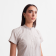 Women s Wheat Short Sleeve Banded Collar Service Oxford on Sale