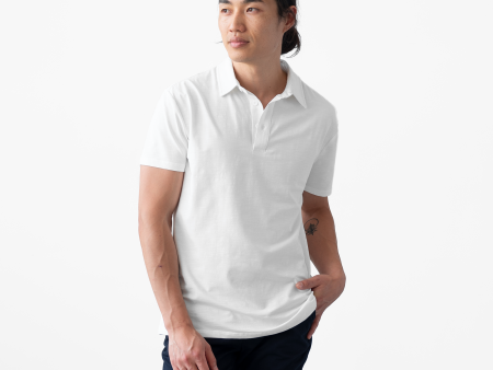 Men s White Technical Polo Hot on Sale