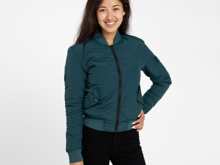 Women s Spruce Bomber Jacket with Quilted Lining Online Hot Sale