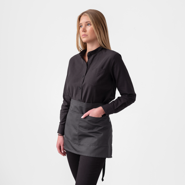 Charcoal Twill Shorty Waist Apron For Cheap