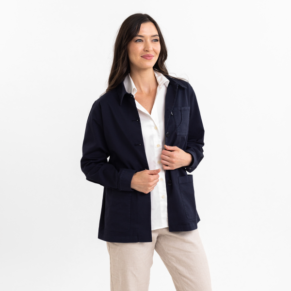 Women s Navy Stretch Chore Coat For Discount